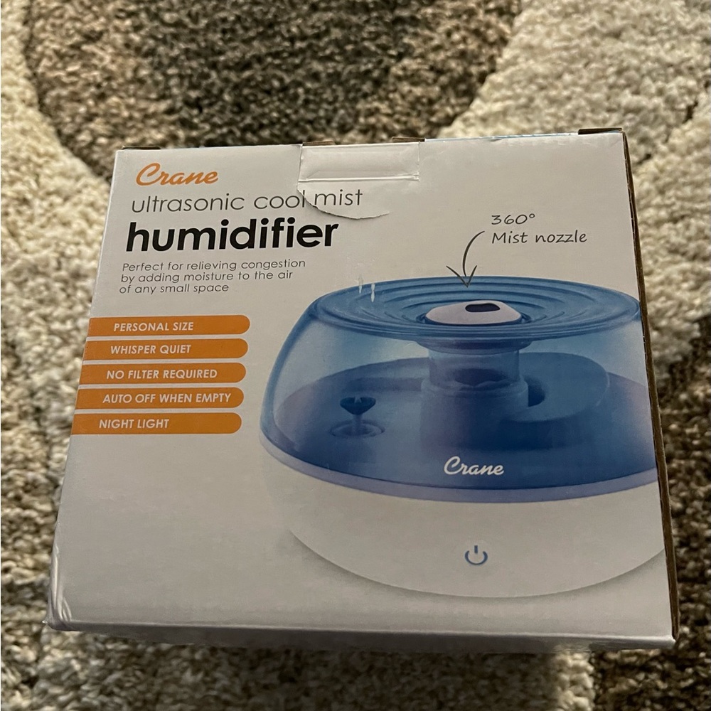 Crane Ultrasonic Cool Mist Humidifier - Blue/White